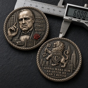 เหรียญที่ระลึกโลหะชุบเคลือบลายธีม <span class=keywords><strong>Godfather</strong></span> 1972 รุ่น Legacy ภาพมาร์ลอน แบรนโด แสดงถึงเกียรติยศครอบครัว พิมพ์ลายด้วย UV ของสะสม ของขวัญ - Product Image 4