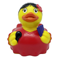 Canard de bain en caoutchouc personnalisé, imprimé, assorti, avec motifs Marathon Joker, Cœur d'amour, Flamenco, qui couine, pour bébé, en vrac