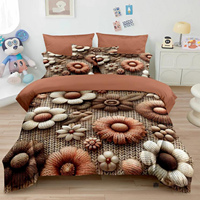 Nouvelle conception, impression numérique 3D 5D, textile de maison floral, usine chinoise, housse de couette en microfibre polyester, drap de lit, ensemble de literie pour chambre à coucher