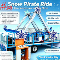 Manège pirate à 30 pendules monté sur mini-remorque, pour usage commercial extérieur, enfants et adultes, en FRP+acier, personnalisable