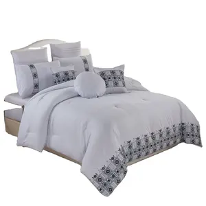 Professional manufacturer king size comforter sets bedding designer embroidery bedroom comforter sets luxury