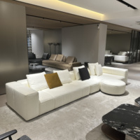 Hyundai 2024 Luxus italienischer Stoff Modular Sofa Set Weiß Minimalist Curved Design Hot Selling Schwamm Gefüllt für Wohnzimmer