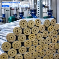 Isolation de tuyaux en laine de roche anti-condensation 120 kg/m³ pour sections de tuyauterie d'eau réfrigérée CVC, tube en laine minérale avec feuille d'aluminium