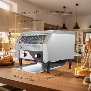 <span class=keywords><strong>Grille</strong></span>-<span class=keywords><strong>pain</strong></span> à bande transporteuse commercial en acier inoxydable robuste 2600W TT-450 pour bagels, croissants et sandwichs, idéal pour restaurants et boulangeries - Product Image 3