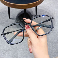 Gafas de Alta Gama con Bloqueo de Luz Azul para Hombre, Gafas Ópticas Transparentes con Marco Cuadrado Negro, Anti-radiación