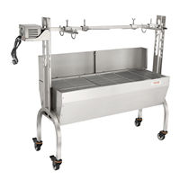 Parrilla de barbacoa eléctrica de carbón de asador giratorio automático de acero inoxidable comercial con parabrisas para cocina interior
