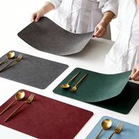 Meilleures ventes, sets de table en cuir modernes et luxueux, antidérapants, pour table à manger, usage domestique