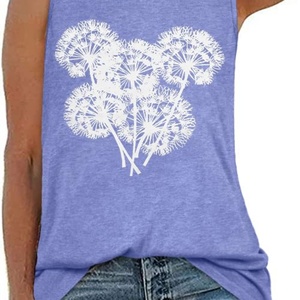 Women's Lightweight 100% Cotton Polyester Tank <b>Top</b> Summer Sleeveless Breathable Anti-Pilling Knitted Fabric Casual Style - Product Image 4