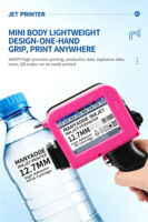 Mini imprimante jet d'encre intelligente, code QR de date de production, machine d'étiquetage portable pour bouteilles en métal et en plastique, cartons 1691