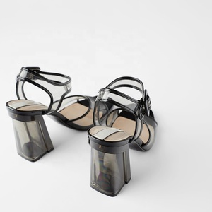 Sandali Estivi da Donna con Tomaia in Vinile Trasparente e Cinturino alla Caviglia, <span class=keywords><strong>Tacchi</strong></span> Alti - Product Image 2