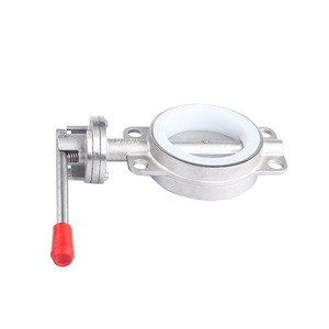 Vanne papillon à joint souple manuelle Kequan en acier inoxydable D71X 10 16P DN40 400 à raccordement par collier pour l'eau - Product Image 1