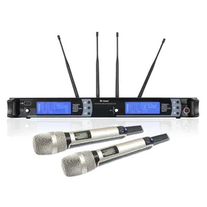 Vendita all'ingrosso 3 pcs microfono senza fili-Professionale senza fili sistema microfono vocale Karaoke sm9000 con 2 pcs UHF microfono