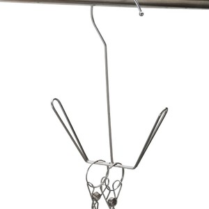 Stainless Steel Square Trouser Rack With Sock <b>Clips</b> For Clothes Drying And Storage - Product Image 3