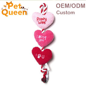 Juguete Interactivo Ecológico <span class=keywords><strong>para</strong></span> <span class=keywords><strong>Perros</strong></span> con Cuerda y Pelota - Corazón de Peluche Personalizable <span class=keywords><strong>para</strong></span> el Día de San Valentín Rojo/Rosa - Product Image 2