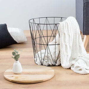 Modern Style Brown Wooden <strong>Storage</strong> <strong>Baskets</strong> Black Iron Wire End Side Home Furniture <strong>for</strong> Bathroom Patio Set Steel <strong>Units</strong> <strong>for</strong> Gifts - Product Image 5