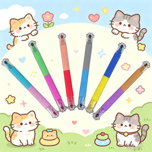 Surligneurs Kawaii Patte de Chat Bicolores – Lot de 12 – Surligneurs <span class=keywords><strong>Pastel</strong></span> Double Pointe Link Art pour Journal, École et Fournitures de Bureau - Product Image 3