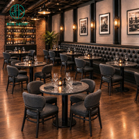 Meubles de bar et de restaurant modernes Ron Group, sièges en cuir capitonné, chaise en tissu, table ronde en marbre, mobilier commercial