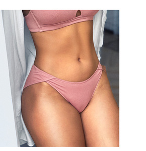 Sous-vêtements pour femmes en coton à fil côtelé fin absorbant la sueur respirant hanche levage filles culottes - Product Image 6