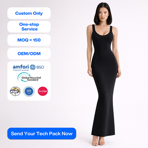 SHENGFU Abito Fasciante Nero <span class=keywords><strong>da</strong></span> Donna, Elegante Vestito Lungo Aderente Stile Avvolgente con Schiena Profonda a U, per Serate, Feste e Club, Vestito Lungo Slim Fit - Product Image 1