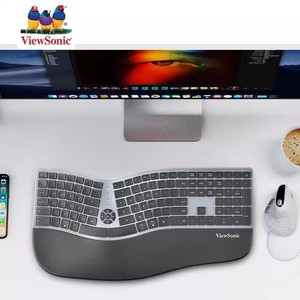 Viewsonic Dual-mode Ergonomic đa phương tiện Bàn phím backlit <span class=keywords><strong>Led</strong></span> máy tính xách tay/Máy tính để bàn máy chủ không dây cho bluetooth sạc - Product Image 2