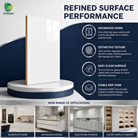 Panneau MDF mélaminé Jinbase 18 mm, blanc pur, haute brillance, E0, 1220x2440 mm, panneau de fibres à densité moyenne mélaminé pour meubles