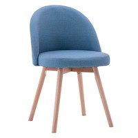Chaise de salle à manger rembourrée en tissu beige nordique, pieds en bois massif, chaise d'appoint moderne pour la maison et la cuisine, mobilier de salle à manger, vente en gros ODM