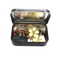 Petit Argent Noir Mini Boîte En Fer Blanc Rectangle Survie Kit Flip Mallette De Rangement Organisateur pour Argent Pièce De Monnaie Vide Fer Blanc Organisateur
