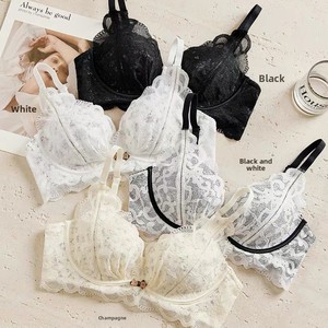 Lingerie Sexy da Donna, Reggiseno Mezza Coppa Imbottito in Pizzo, Stile Puro Desiderio Femminile, per Seno Piccolo - Product Image 3