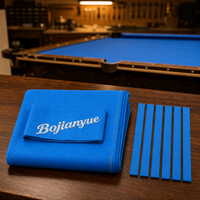 Tissu de billard bleu royal de remplacement pour table de billard avec 6 bandes de coussin pour rail, pour table de snooker