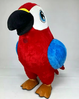 Costume de perroquet gonflable rouge pour adulte, mascotte animée gonflable, costume de perroquet gonflable agressif