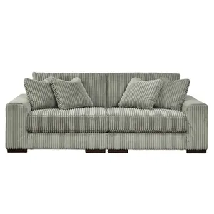 Chất lượng cao hiện đại vải to sợi loveseat phòng chờ 2 ghế sofa.