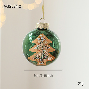 Ornements de Noël vert et or en gros, boules de Noël de luxe avec paillettes, strass et rubans pour une décoration d'arbre élégante - Product Image 5
