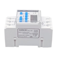 THC-15F Mini 16A 12V DC Digitaler Tragbarer Klingelsteuerungs-Timer-Schalter mit Sekundenzeitsteuerung, Täglich Programmierbar, AUTO, Bi-Volt, DIN-Schiene