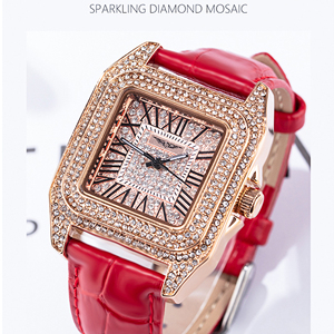 Nuevo Reloj de Cuarzo para Mujer 1001, con Diamantes, Diseño Simple y Elegante, Correa de Cuero, Resistente al Agua - Product Image 2