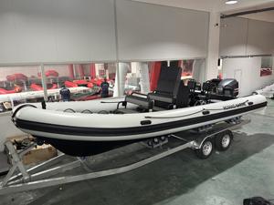 Bote de Pesca con Motor Fuera de Borda de Control Remoto, Hecho a Mano, de 7.<span class=keywords><strong>6</strong></span> m, con Tubo de Aluminio y PVC, Impulsado por Gasolina, para Turismo y Entretenimiento - Product Image 4