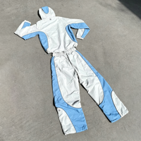 Survêtements personnalisés en nylon pour hommes, coupe-vent respirant, ensemble jogging color block, veste zippée, survêtement streetwear, fabricant