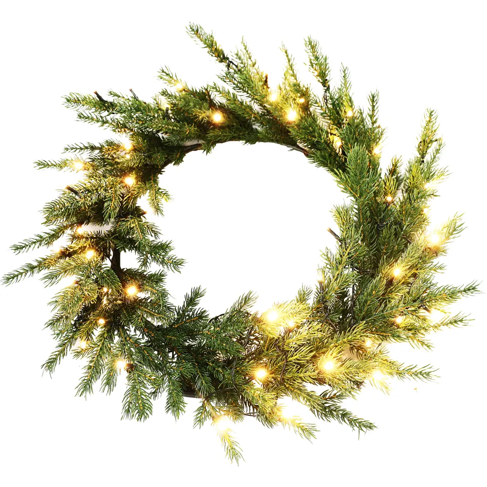 Duoyou Factory OEM Custom Indoor Durable Xmas Ornament Wreath Decorations Christmas with Lights