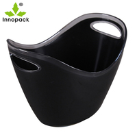 Glacière de style bateau, seau à glace, refroidisseur à vin, en plastique PS transparent, double poignée, 3L/8L, qualité alimentaire, résistant à l'oxydation, antistatique, ovale