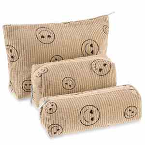 Trousse de Maquillage en Velours Côtelé Esthétique pour Femmes, Sacs à Main, Sacs à Bandoulière, Motifs Points Souriants, Organisateur de Maquillage, Sac de Rangement, Étui pour Filles - Product Image 1