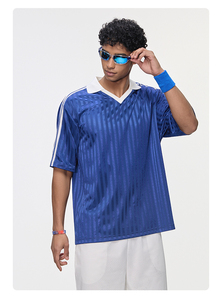 เสื้อฟุตบอลทรงโอเวอร์ไซส์สไตล์เรโทร Blokecore ยูนิเซ็กส์ ย้อน<span class=keywords><strong>ยุค</strong></span><span class=keywords><strong>ยุค</strong></span> <span class=keywords><strong>90</strong></span> ระบายอากาศได้ดี ลายทาง เสื้อฟุตบอลแนวสตรีทแวร์ Y2K เสื้อกีฬา - Product Image 4