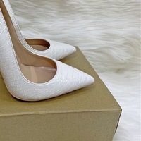 Chaussures à talons hauts de luxe vertes en peau de serpent blanche 12CM/10CM/8CM/6CM, dernier design, pointures 44 45, pour femme élégante