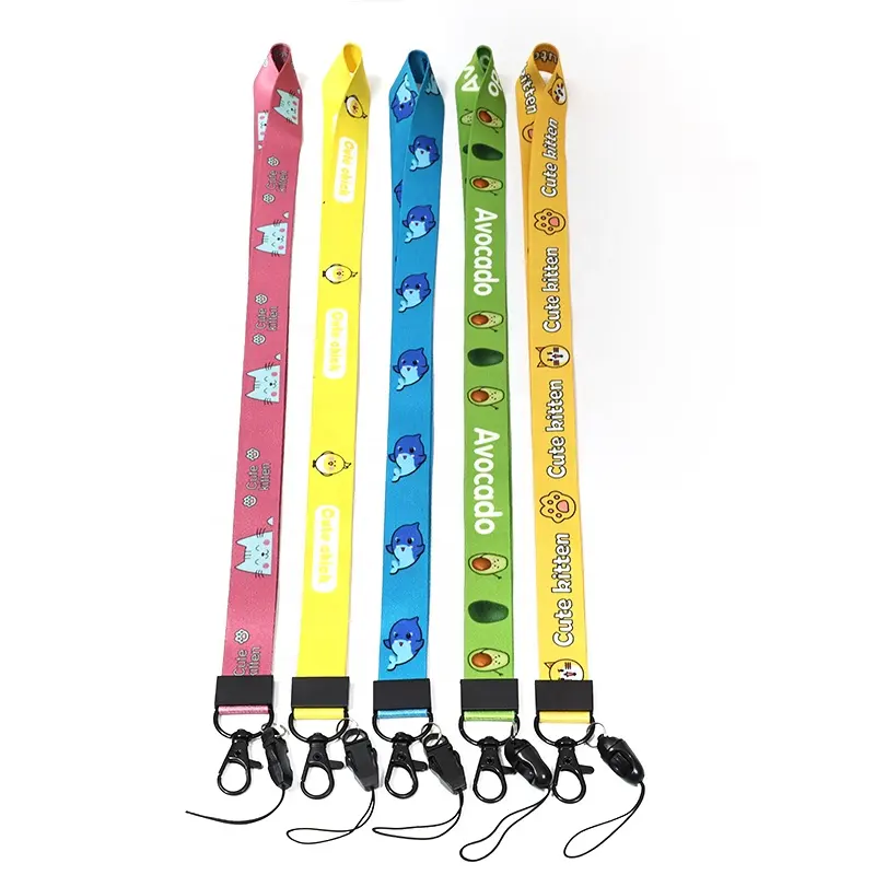 Custom Breakaway Sublimatie Sleutelhanger Lanyards Met Logo Custom Polyester Lanyard