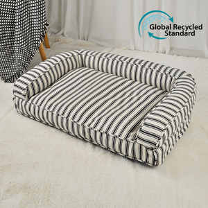 环保大型矫形狗床豪华记忆泡沫高架设计可爱亚麻床，适合大中型狗猫 - Product Image 2