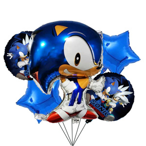 Popular Juego de 5 Globos de Aluminio con Forma de Sonic the Hedgehog de 18 Pulgadas, Decoración para Fiestas de Cumpleaños Infantiles, Globos de Helio con Diseño de Dibujos Animados - Product Image 4