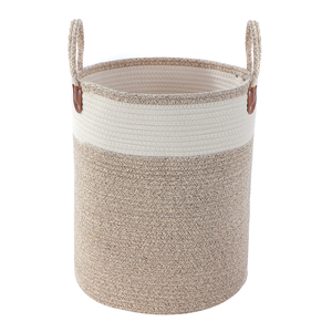 Grande <span class=keywords><strong>cesto</strong></span> di stoccaggio della biancheria ecologico con ferro di bambù in tessuto di vimini manici per l'organizzazione domestica e la conservazione dei vestiti - Product Image 2