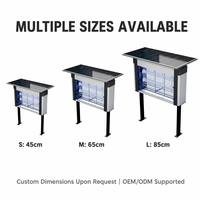 Matamosquitos Eléctrico de Aluminio para Interiores con Energía Solar, Clasificación IPX4, Luz LED Azul para Control de Mosquitos y Moscas