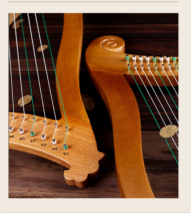 ハープライヤーハープ23弦シンプルスタイルウッドカラーサンプル