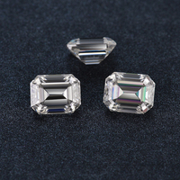 SICGEM Vente en gros Pierre de Moissanite synthétique taille émeraude, pureté VVS1, couleur D avec jeu de couleurs, pour la fabrication de bijoux et de colliers
