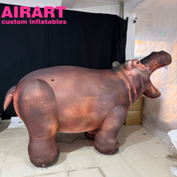 Hippopotame gonflable réaliste pour décoration sur le thème des animaux