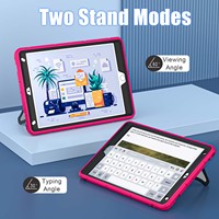Housse de protection hybride robuste pour tablette pour enfants, style enfantin, pour iPad 7 8 9 10.2'', avec béquille